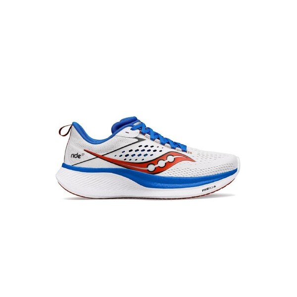 Saucony Mens Ride 17 (D) Shoes Sneakers Runners Running in White/Cobalt US 8