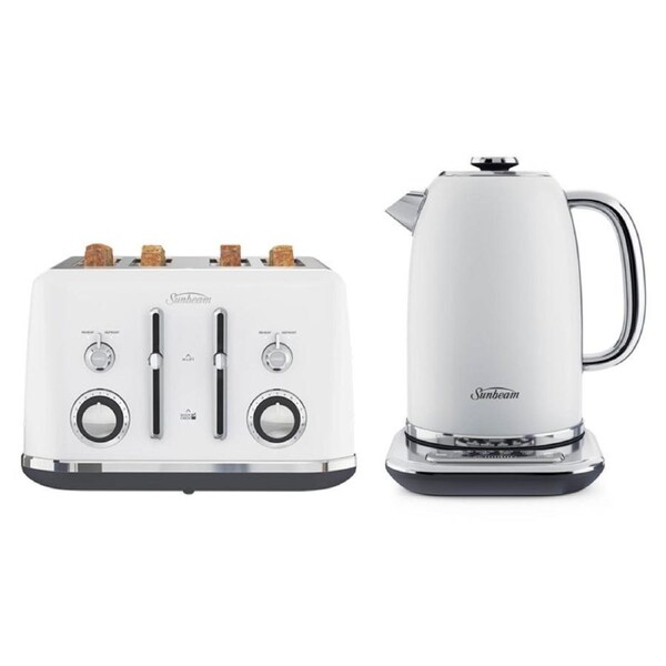 Sunbeam White KE2800W Kettle & TA2740W Toaster Bundle ALL
