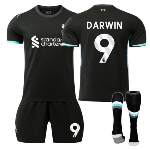 Nevenka Liverpool Away DARWIN #9 Soccer Jersey for Kids Adult 3 Pcs Outfits XL
