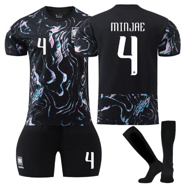 Nevenka South Korea Away MINJAE #4 Jersey for Kids Adult 3 Pcs Soccer Outfits 22