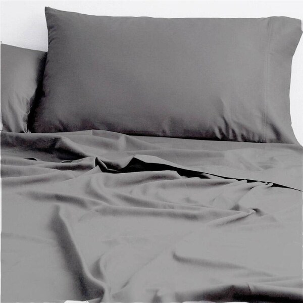 Cloud Linen 250 Thread Count Organic Cotton Bedding Sheet Set Charcoal Super