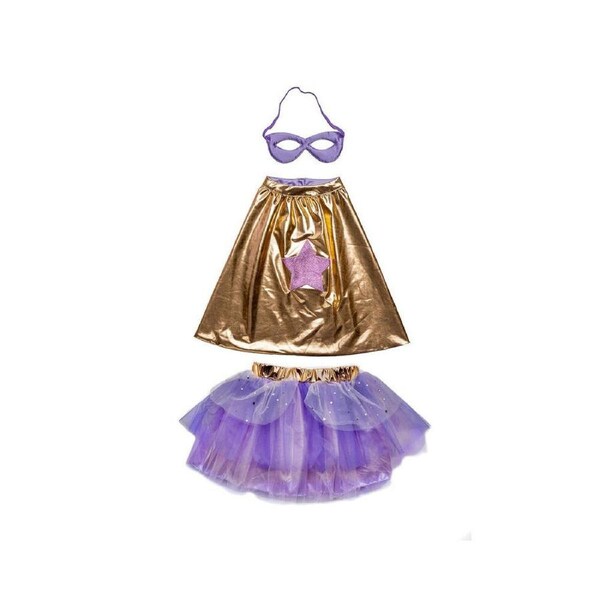 3pc Great Pretenders Superduper Tutu Dress Costume Set Rose Gold Kids/Girls 4+ 4-6