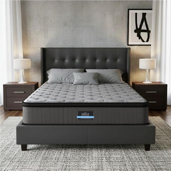 Giselle Mattress Pocket Spring 34cm Euro Top Latex Foam King Queen Double Single King