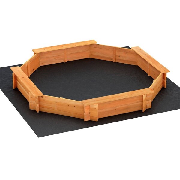Keezi Kids Sandpit Outdoor Toys Wooden Sand Pit Play Box Canopy Children Toy model6-Octagon Sandpit