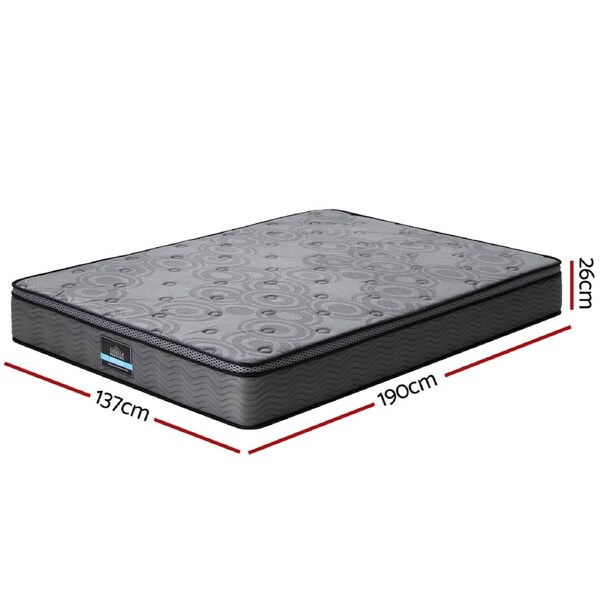 Giselle Mattress Queen Double King Single Bed Euro Top Pocket Spring Firm Foam 26cm Reverie Series-Double