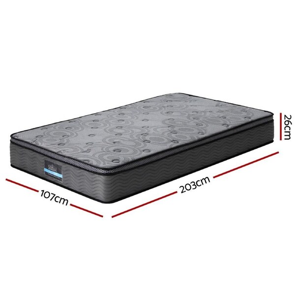 Giselle Mattress Queen Double King Single Bed Euro Top Pocket Spring Firm Foam 26cm Reverie Series-King Single