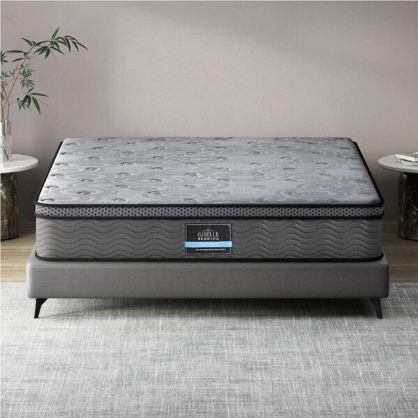 Giselle Bedding Mattress Bed Pocket Spring 26cm Euro Top Medium Firm All Size Single
