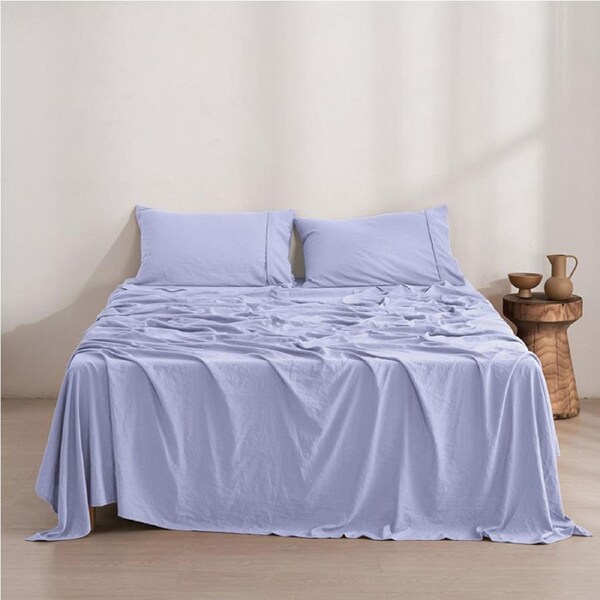 Dreamaker Superfine Washed Microfibre Sheet Set Lilac (Single, King Single, Double, Queen, King, Super King) Single