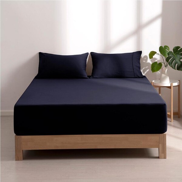 Dreamaker Superfine Washed Microfibre Combo Fitted Sheet Set Navy (Single, King Single, Double, Queen, King, Super King) Super King