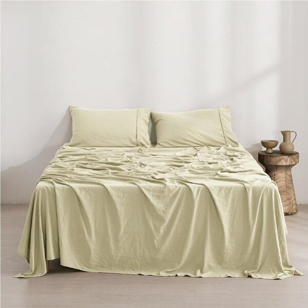 Dreamaker Superfine Washed Microfibre Sheet Set Natural (Single, King Single, Double, Queen, King, Super King) Super King