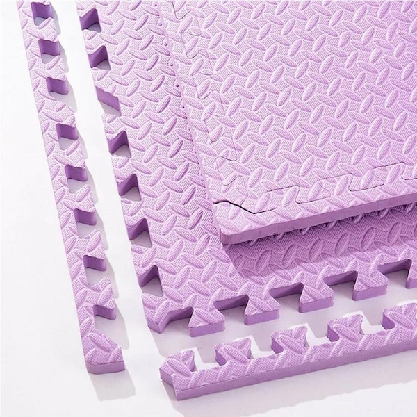 Interlocking EVA Foam Gym Flooring Mat Floor Mats Tiles 60 x 60cm - 12x Purple