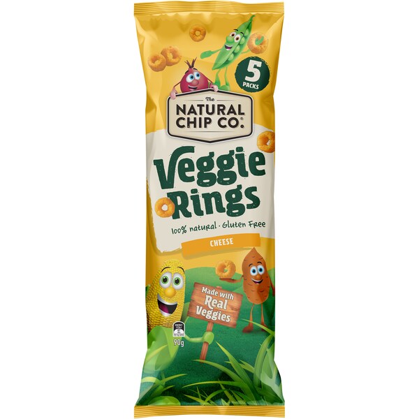 The Natural Chip Co Veggie Rings Cheese 5 pack