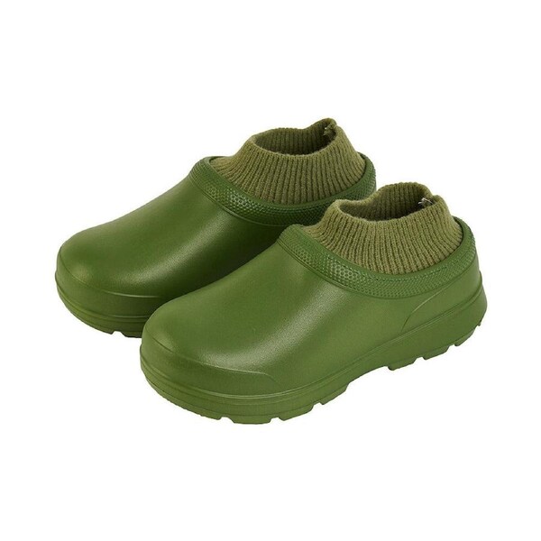 Annabel Trends Gummies Sherpa Lined Winter Soft Slip-On Garden Shoes Olive 11