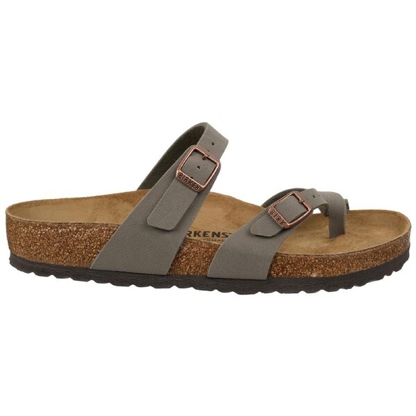 Birkenstock Unisex Mayari BirkiBuc Regular Fit Sandals Stone 36