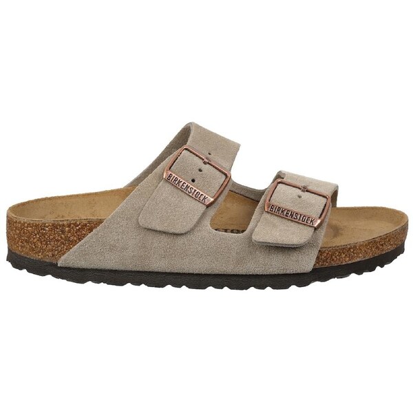Birkenstock Unisex Arizona Suede Narrow Fit Sandals Taupe 40