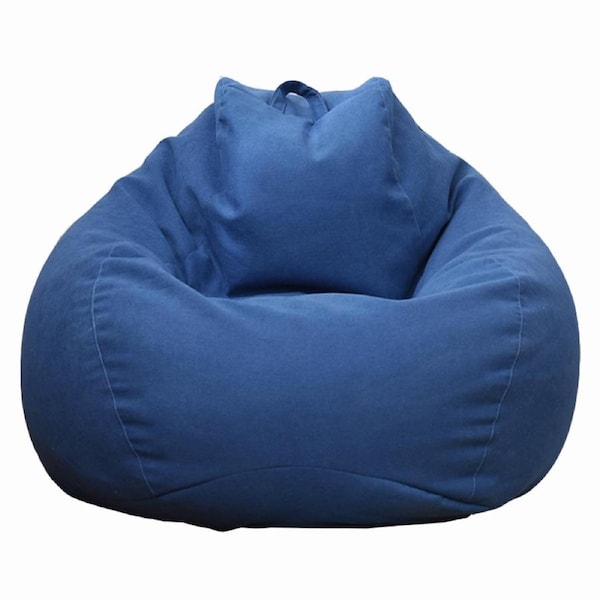 VIVVA 100X120CM Extra Large Bean Bag Chairs Sofa Cover Soft Indoor Lazy Lounger For Adults Navy