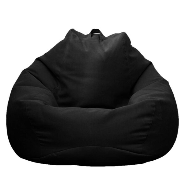 VIVVA 100X120CM Extra Large Bean Bag Chairs Sofa Cover Soft Indoor Lazy Lounger For Adults Cold Black