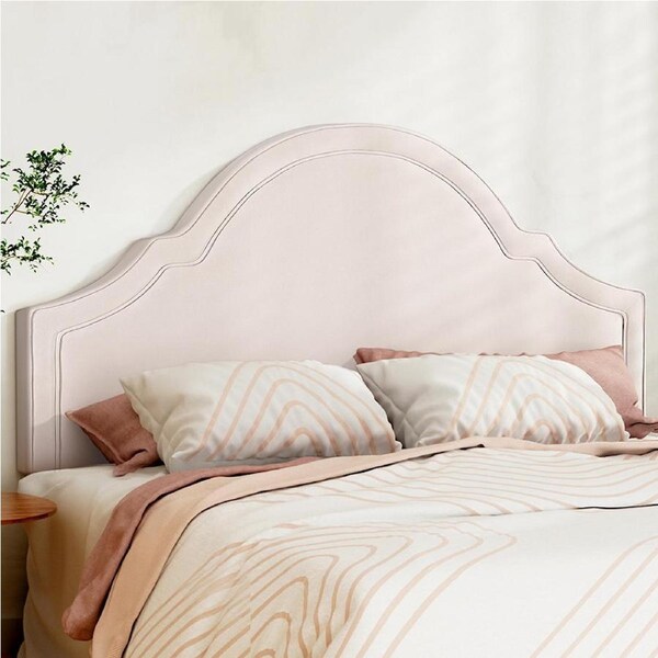 Artiss Bed Frame Bed Head Headboard Velvet Queen King - IRIS Beige King