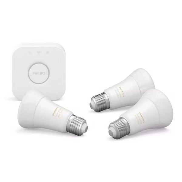 Philips Hue White and Colour Ambiance 9W A60 E27 Starter Kit with Bluetooth White