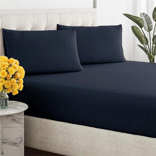 Renee Taylor Organic Cotton Fitted & Pillowcase Bedding Sleep Set - Turbulence King