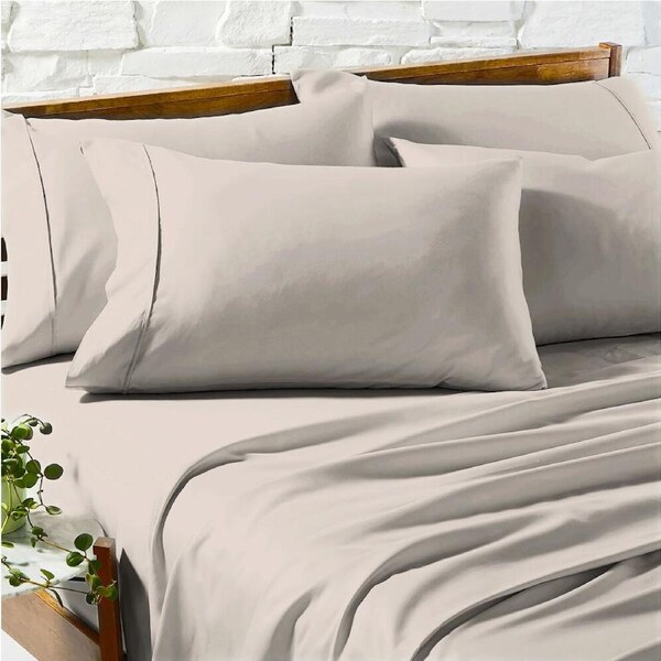 Renee Taylor Egyptian Cotton Sheet/Pillowcase Bedding Sleep Set - Sand Deep King