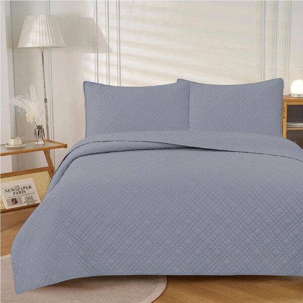J.Elliot Luxury Morris Coverlet Set Dark Grey Queen