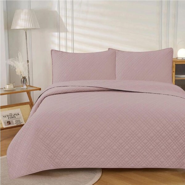 J.Elliot Luxury Morris Coverlet Set Blush Queen