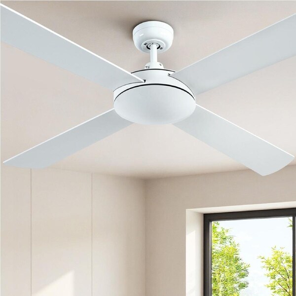 Devanti 48" 52" 64" Ceiling Fan AC DC Motor Fans Light LED Remote Control Model 2-White (Without Light)