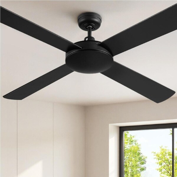 Devanti 48" 52" 64" Ceiling Fan AC DC Motor Fans Light LED Remote Control Model 2-Black (Without Light)
