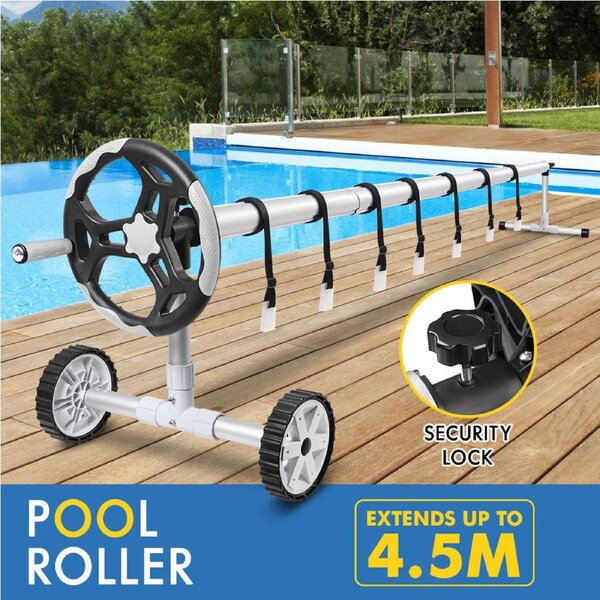 ALFORDSON Pool Cover Roller Adjustable Solar Blanket Reel Swimming 4.5m Roller - Grey