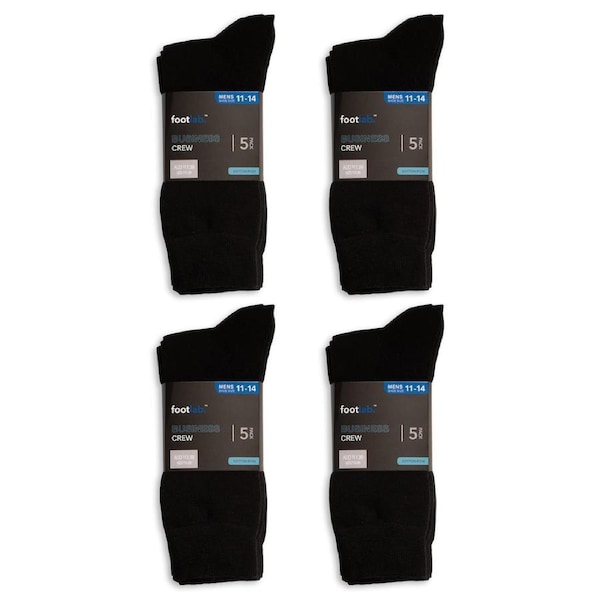 Mens 20 Pack Socks Business Crew Black / 11-14