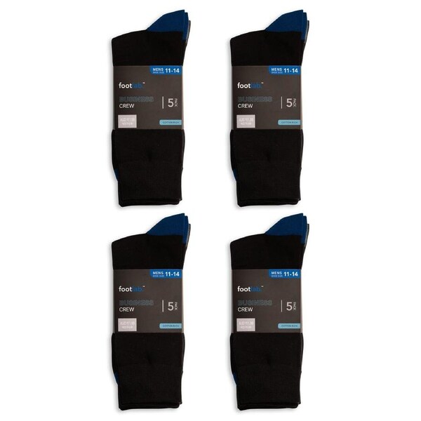 Mens 20 Pack Socks Business Crew Assorted Colours / 11-14