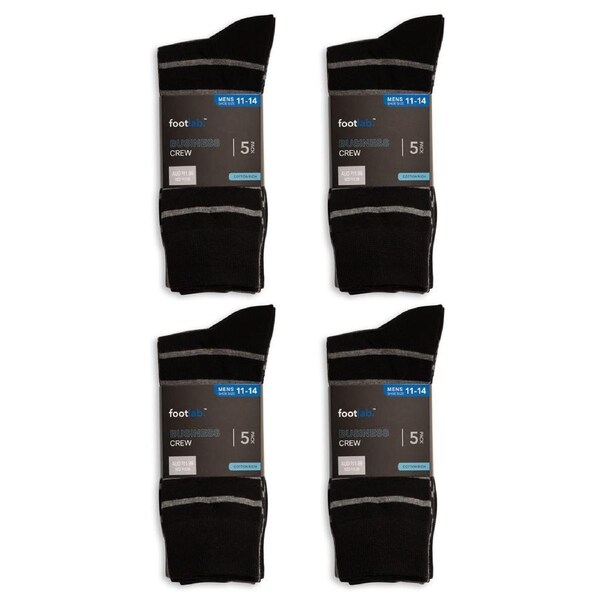 Mens 20 Pack Socks Business Crew Assorted Grey and Black / 11-14