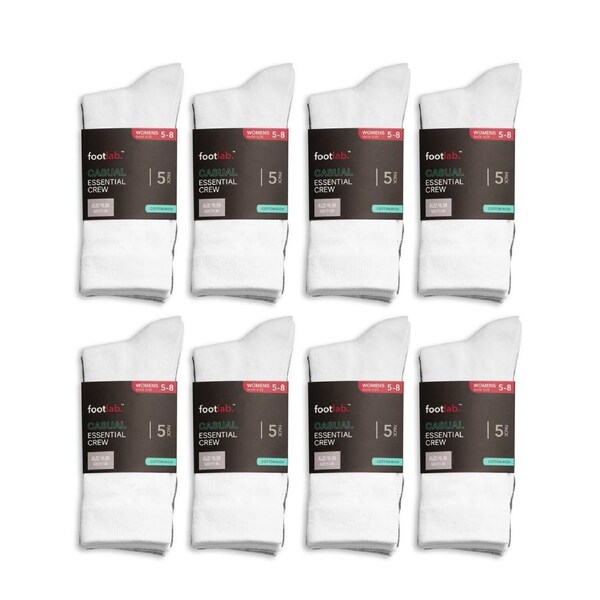 FootLab Womens 40 Pack Socks Essential Crew 5-8