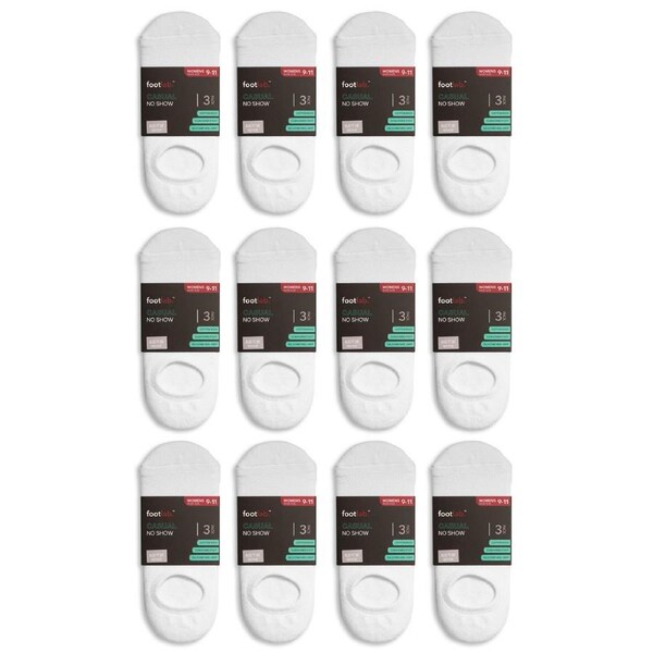 FootLab Womens 36 Pack Socks Casual No Show White / 9-11