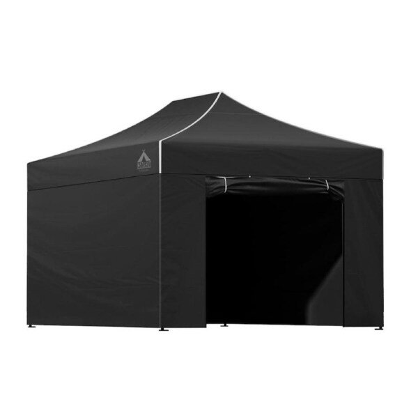 Instahut Gazebo Pop Up Marquee 3x3 3x4.5 3x6 Outdoor Folding Wedding Tent Canopy 3X4.5M Set 2 Black