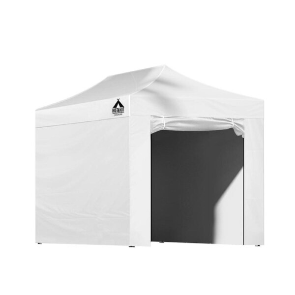 Instahut Gazebo Pop Up Marquee 3x3 3x4.5 3x6 Outdoor Folding Wedding Tent Canopy 3X4.5M Set 2 White