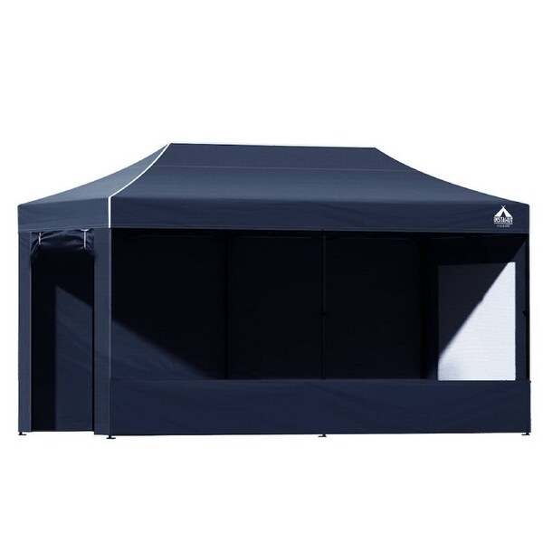 Instahut Gazebo Pop Up Marquee 3x3 3x4.5 3x6 Outdoor Folding Wedding Tent Canopy 3X6M Set 2 Navy