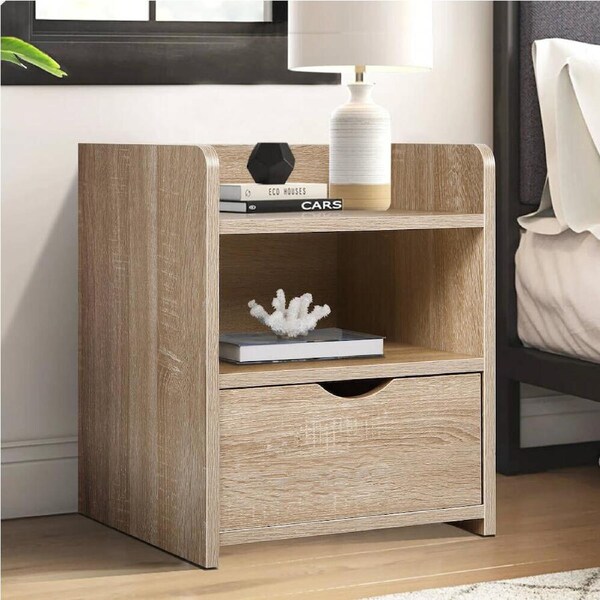 ALFORDSON Bedside Table Nightstand Storage Drawers White Oak