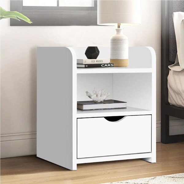 ALFORDSON Bedside Table Nightstand Storage Drawers White White