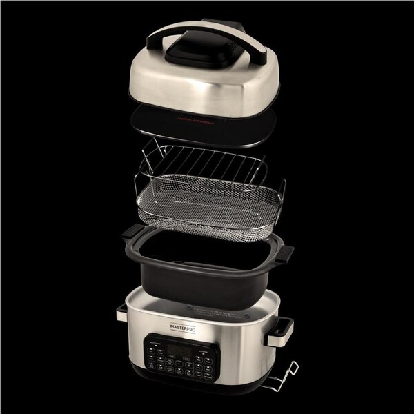 MasterPro 14-in-1 6L Deluxe Multi Cooker & Air Fryer Silver Stainless Steel 34.3x42.6x35.2cm Silver Stainless Steel / 34.3x42.6x35.2cm