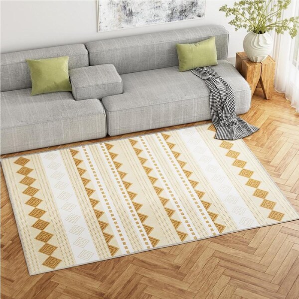 1 x Artiss Yellow Washable Rug 160x230cm