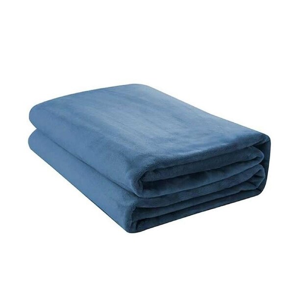 Jason Commercial Winter Weight 400gsm Soft Micro Fleece Blanket Bedding Denim Double