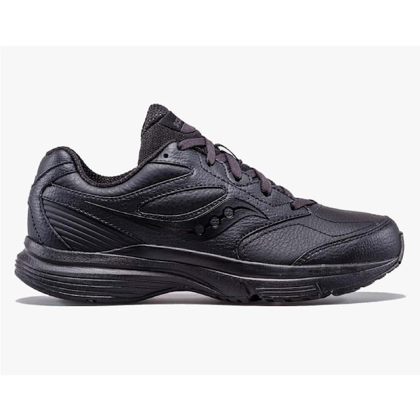Saucony Womens Integrity Walker 3 Wide (D) Leather Sneakers Shoes Runners in Black US 7.5