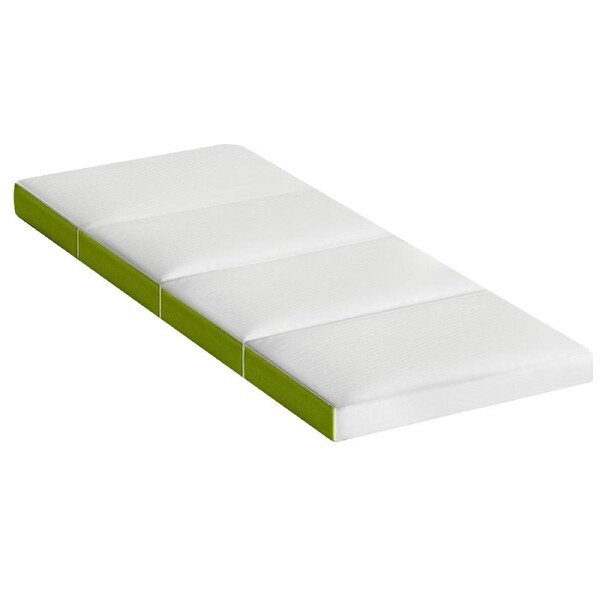Giselle Bedding Foldable Mattress Folding Foam Mattresses Portable Single Size Model 4-White Green