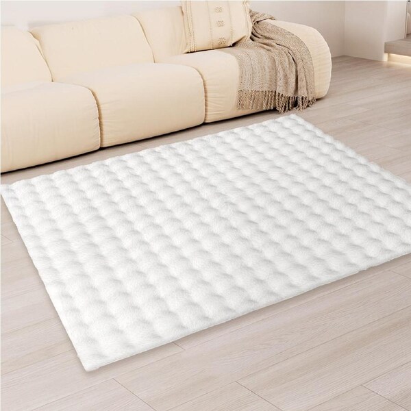 Marlow Floor Rug Soft Plush Fluffy Faux - Beige, Multiple Sizes 80x120cm