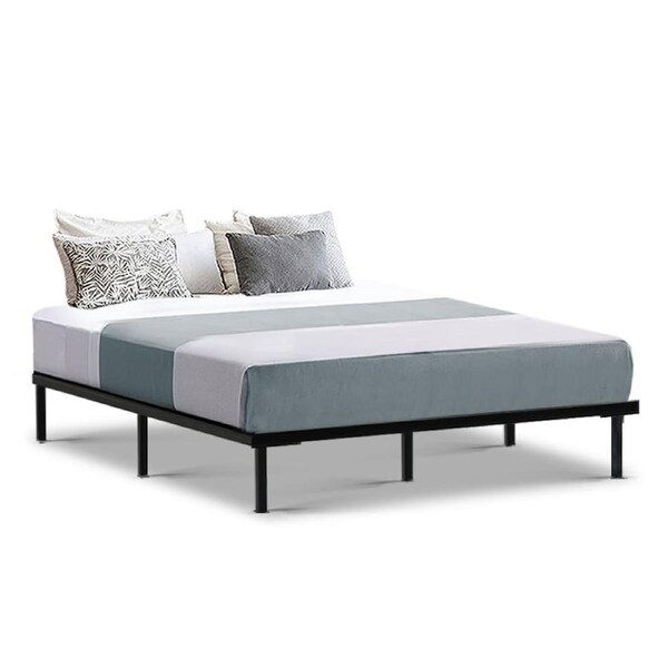 Artiss Metal Bed Frame Bed Base Platform Black TED (Double, Queen) Queen