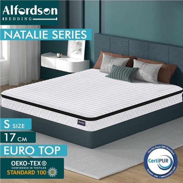 ALFORDSON Mattress 17cm Euro Top Queen Double King Single Single