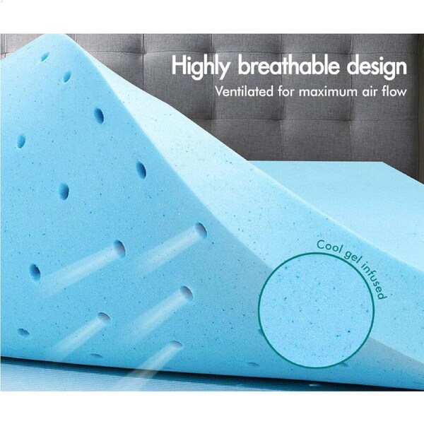 STARRY EUCALYPT Memory Foam Mattress Topper Ventilated Gel Bamboo 12cm King Single