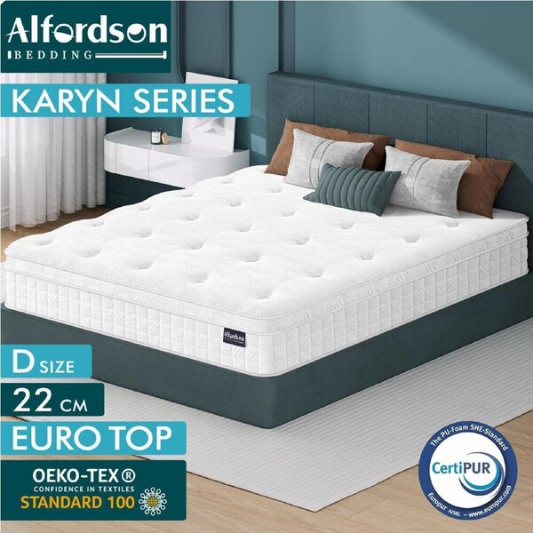ALFORDSON Mattress 22cm Queen Double King Single White Double